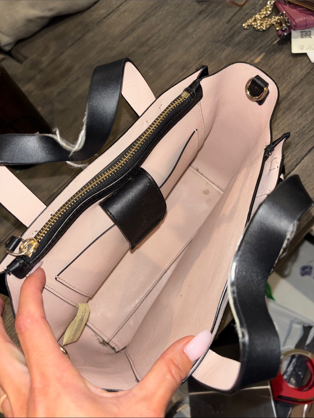 kate spade Black Leather Mini Tote with Detachable Strap - Picture 6 of 9